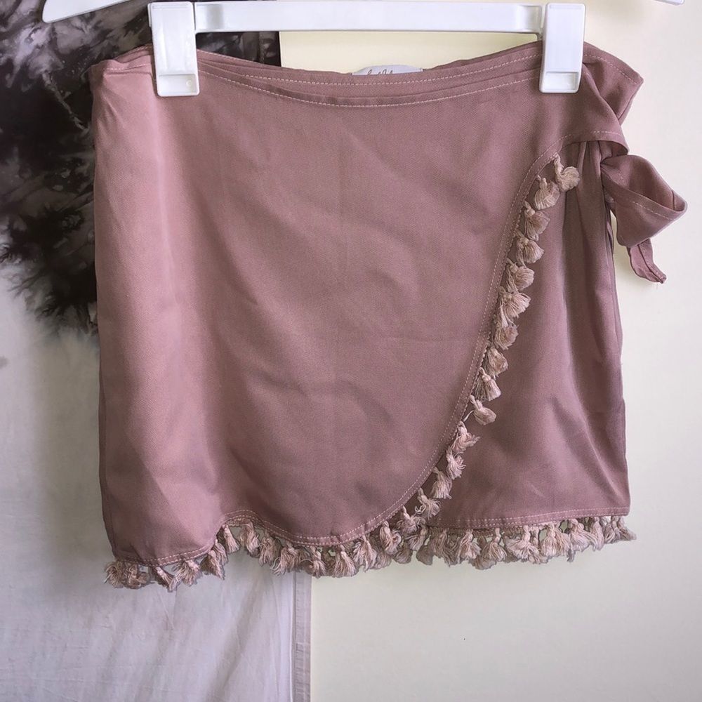 Hallelu Tassel Wrap Mini Skirt